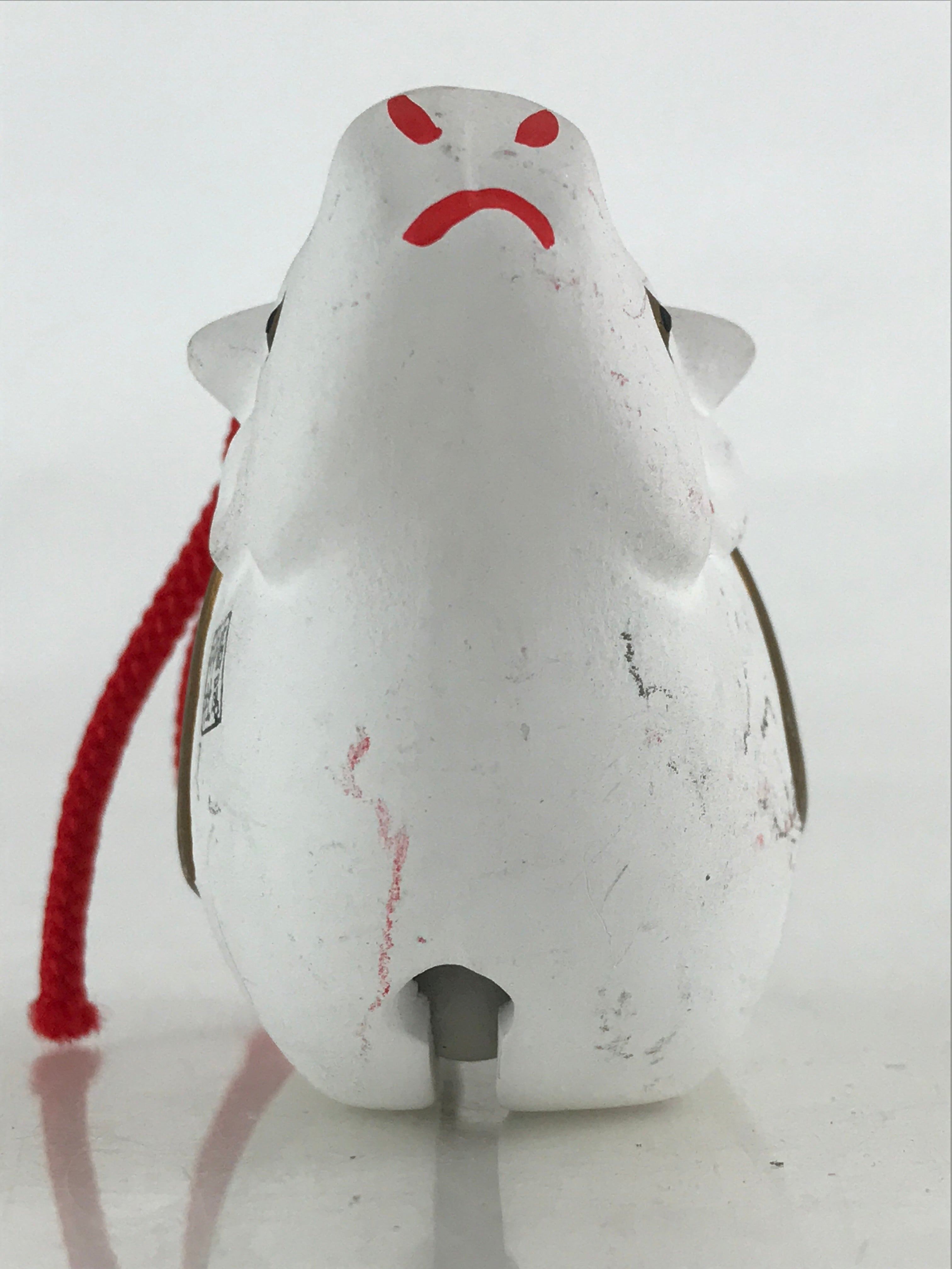 Japanese Clay Bell Dorei Tsuchi-Suzu Doll Zodiac Symbol White Cow Amulet DR438