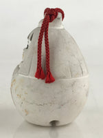 Japanese Clay Bell Dorei Tsuchi-Suzu Himedaruma Doll Princess Vtg White Amulet D