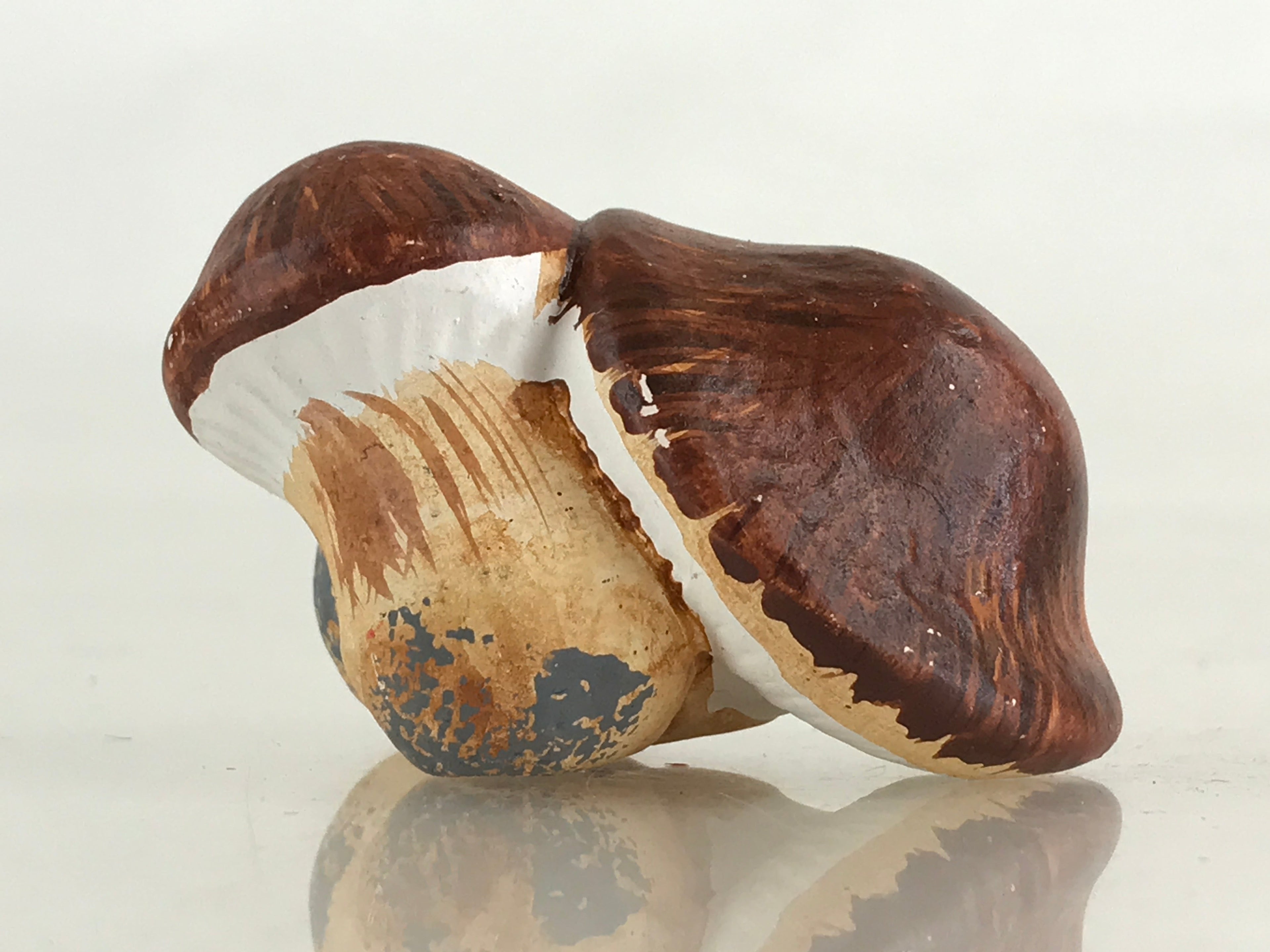 Japanese Clay Bell Dorei Tsuchi-Suzu Mushroom Vegetable Ceramic Doll Amulet DR47