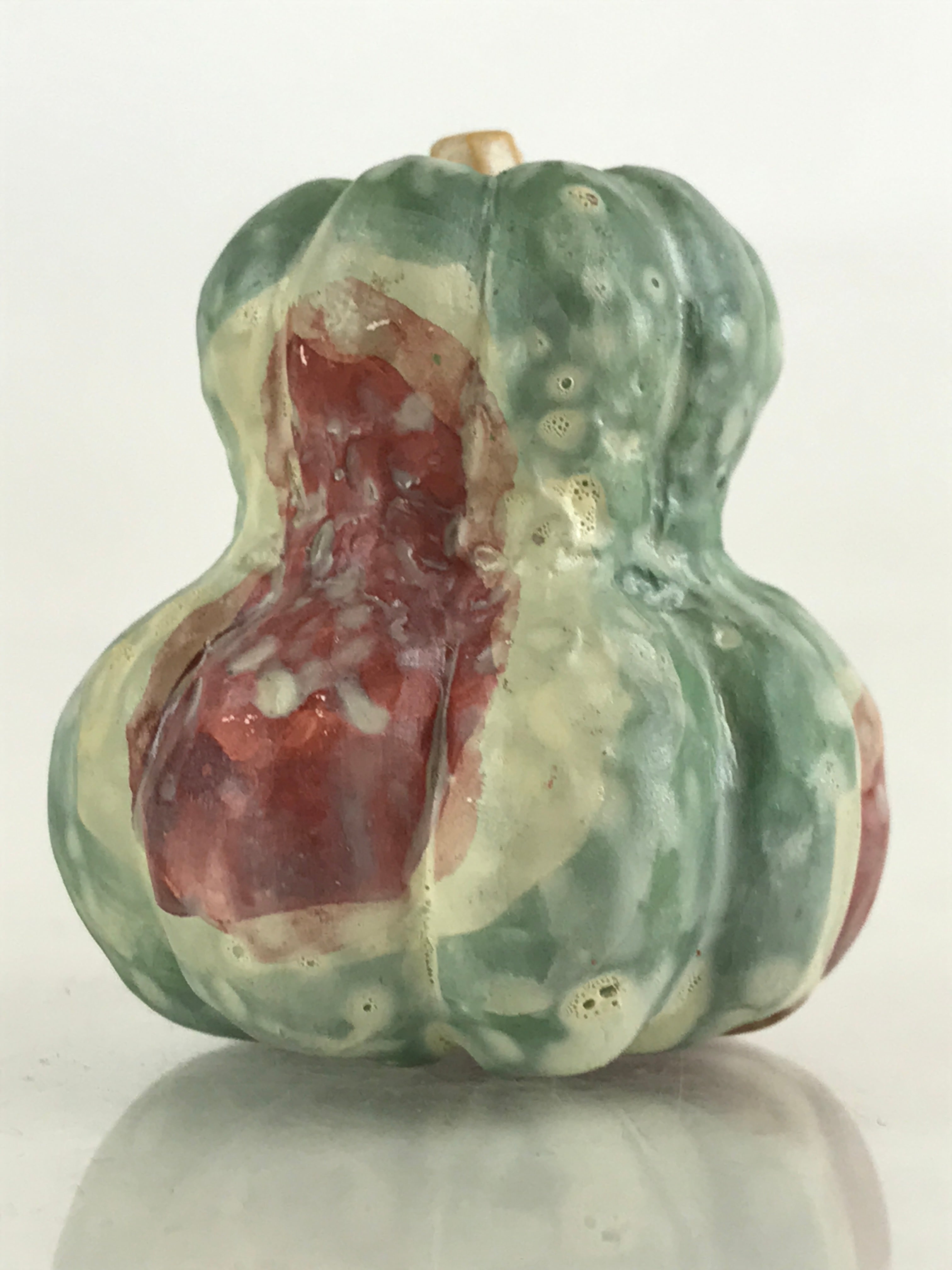 Japanese Clay Bell Dorei Tsuchi-Suzu Pumpkin Vegetable Ceramic Doll Amulet DR464