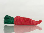 Japanese Clay Bell Dorei Tsuchi-Suzu Red Carrot Ninjin Vegetable Ceramic Amulet