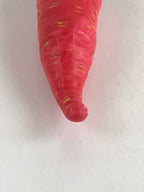 Japanese Clay Bell Dorei Tsuchi-Suzu Red Carrot Ninjin Vegetable Ceramic Amulet