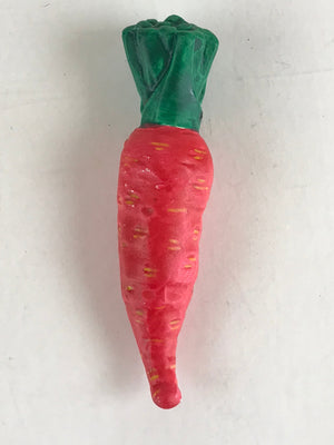 Japanese Clay Bell Dorei Tsuchi-Suzu Red Carrot Ninjin Vegetable Ceramic Amulet