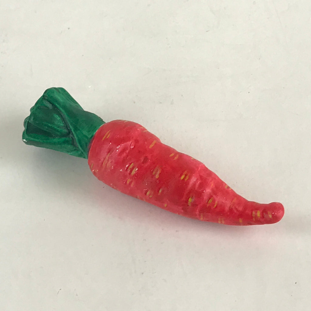Japanese Clay Bell Dorei Tsuchi-Suzu Red Carrot Ninjin Vegetable Ceramic Amulet