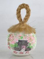 Japanese Clay Bell Dorei Tsuchi-Suzu Vtg Kyoto-Gosho Hamaguri-Gomon Round DR434