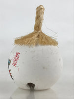 Japanese Clay Bell Dorei Tsuchi-Suzu Vtg Kyoto-Gosho Takamikura White Round DR43