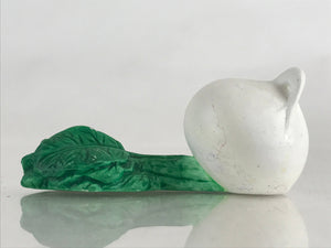 Japanese Clay Bell Dorei Tsuchi-Suzu White Radish Vegetable Ceramic Doll Amulet