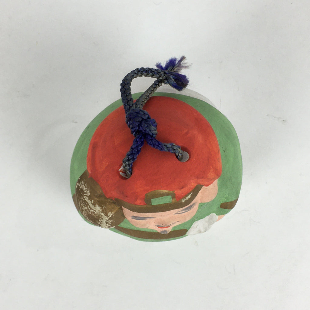 Japanese Clay Bell Dorei Vtg Ceramic Doll Amulet 7 Lucky Gods Daikokuten DR376
