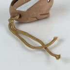 Japanese Clay Bell Dorei Vtg Ceramic Doll Amulet Brown Rabbit DR416