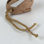 Japanese Clay Bell Dorei Vtg Ceramic Doll Amulet Brown Rabbit DR416