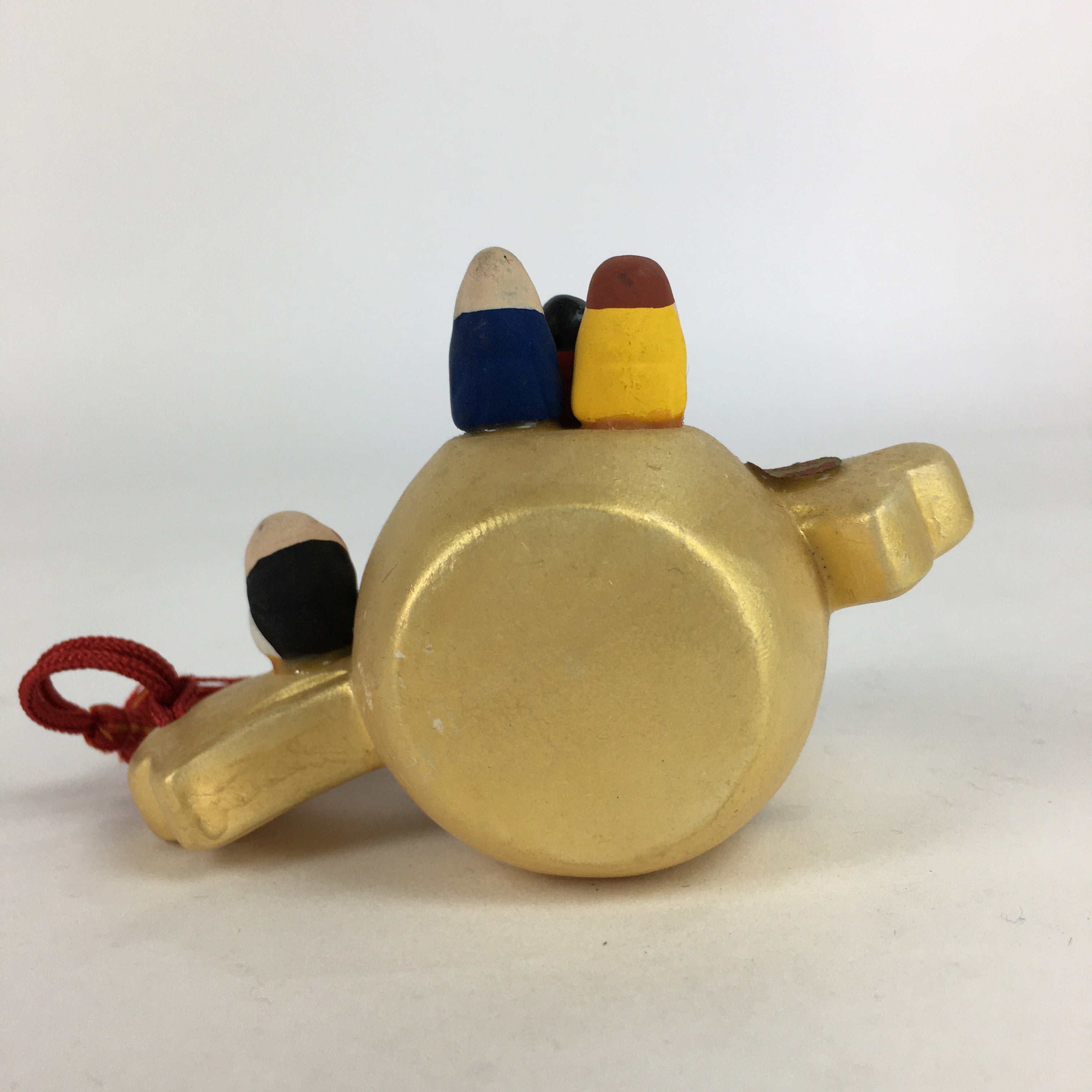 Japanese Clay Bell Dorei Vtg Ceramic Doll Amulet Gavel 7 Lucky Gods DR395