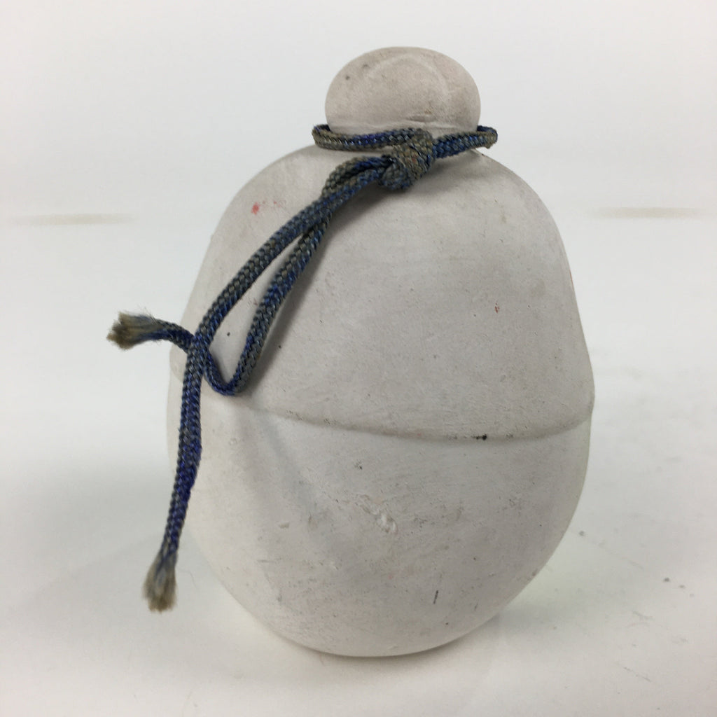 Japanese Clay Bell Dorei Vtg Ceramic Doll Amulet Kimono Girl White DR359