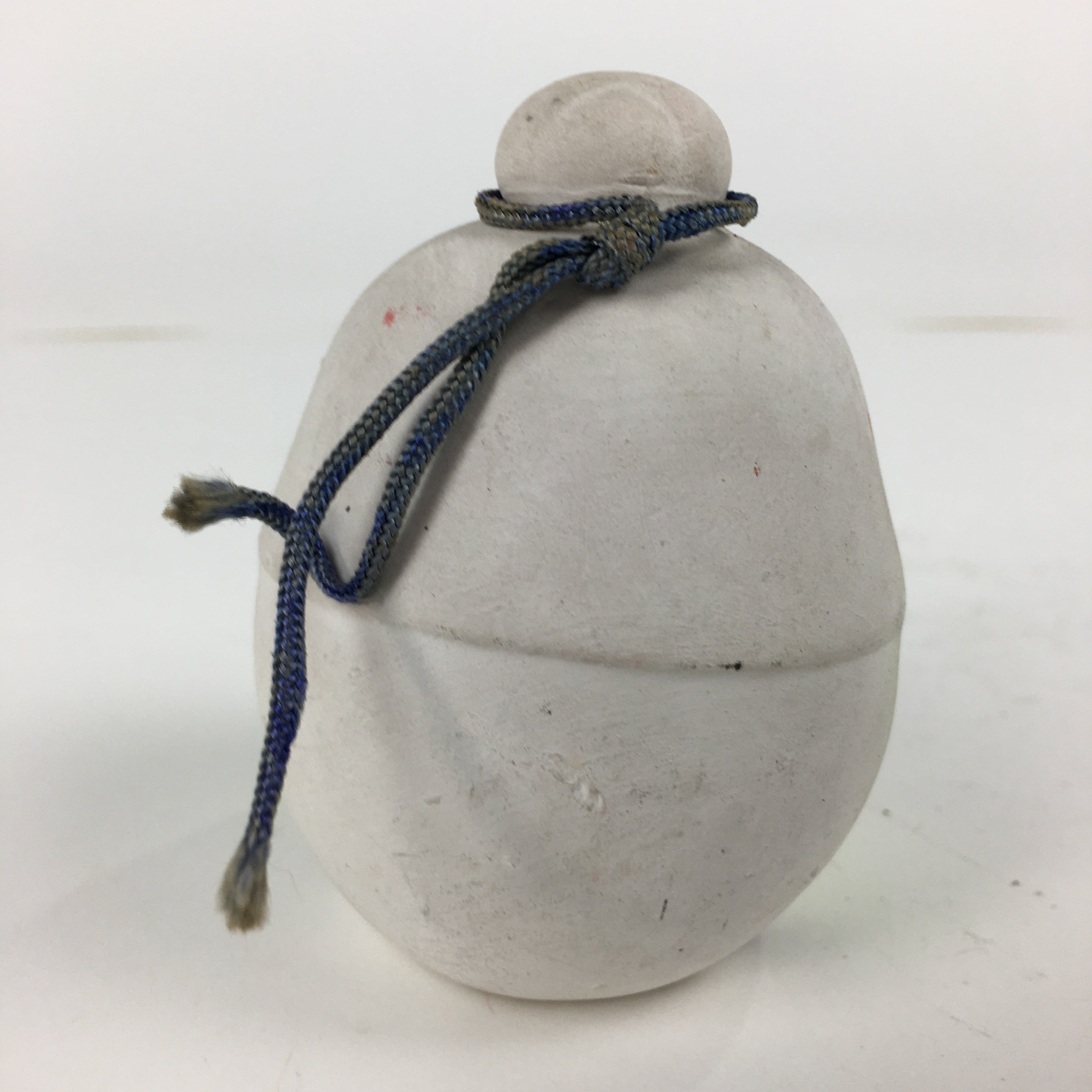 Japanese Clay Bell Dorei Vtg Ceramic Doll Amulet Kimono Girl White DR359