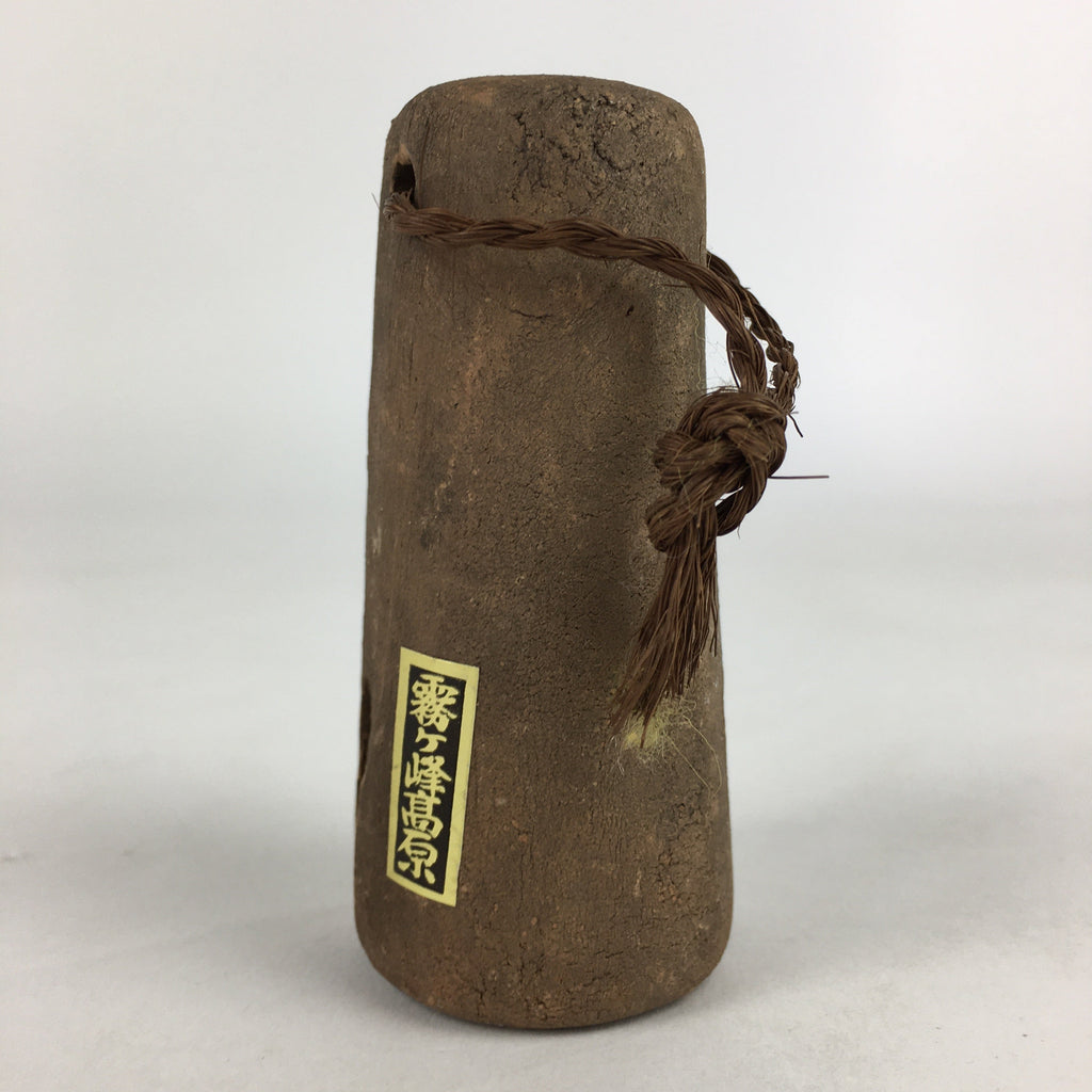 Japanese Clay Bell Dorei Vtg Ceramic Doll Amulet Lily Valley Brown DR382