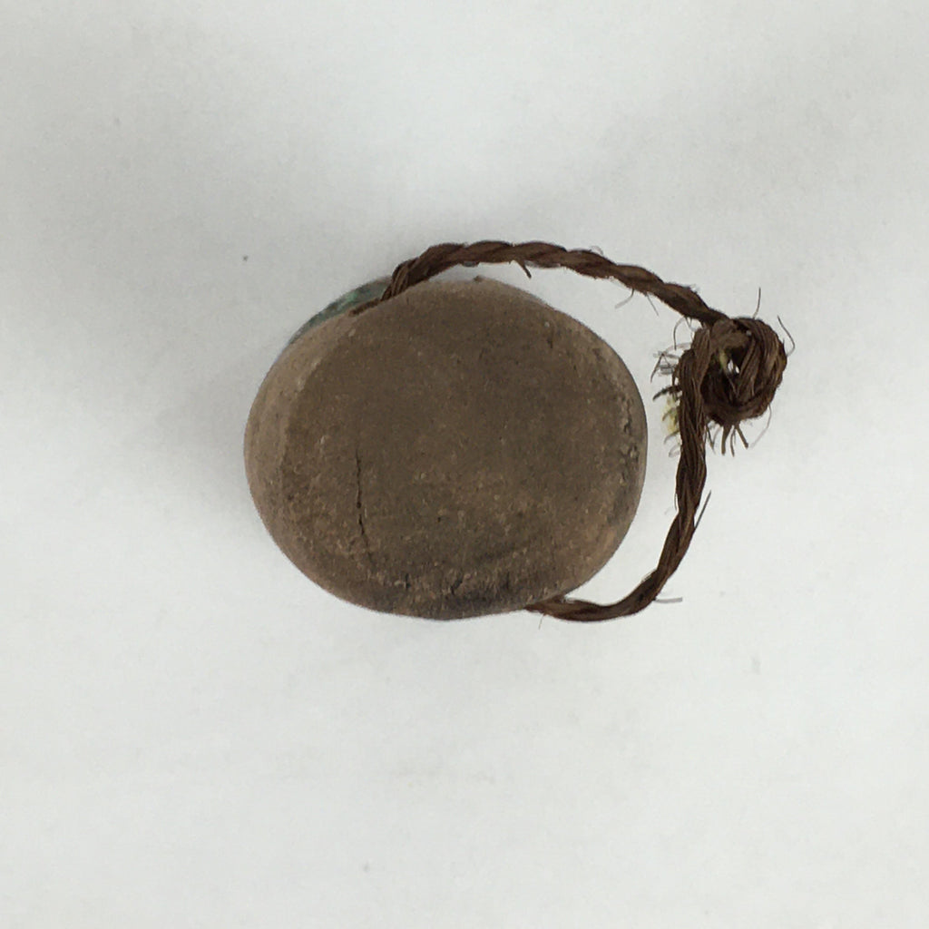 Japanese Clay Bell Dorei Vtg Ceramic Doll Amulet Lily Valley Brown DR382