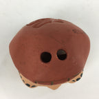 Japanese Clay Bell Dorei Vtg Ceramic Doll Amulet Okina Old Man Brown DR360