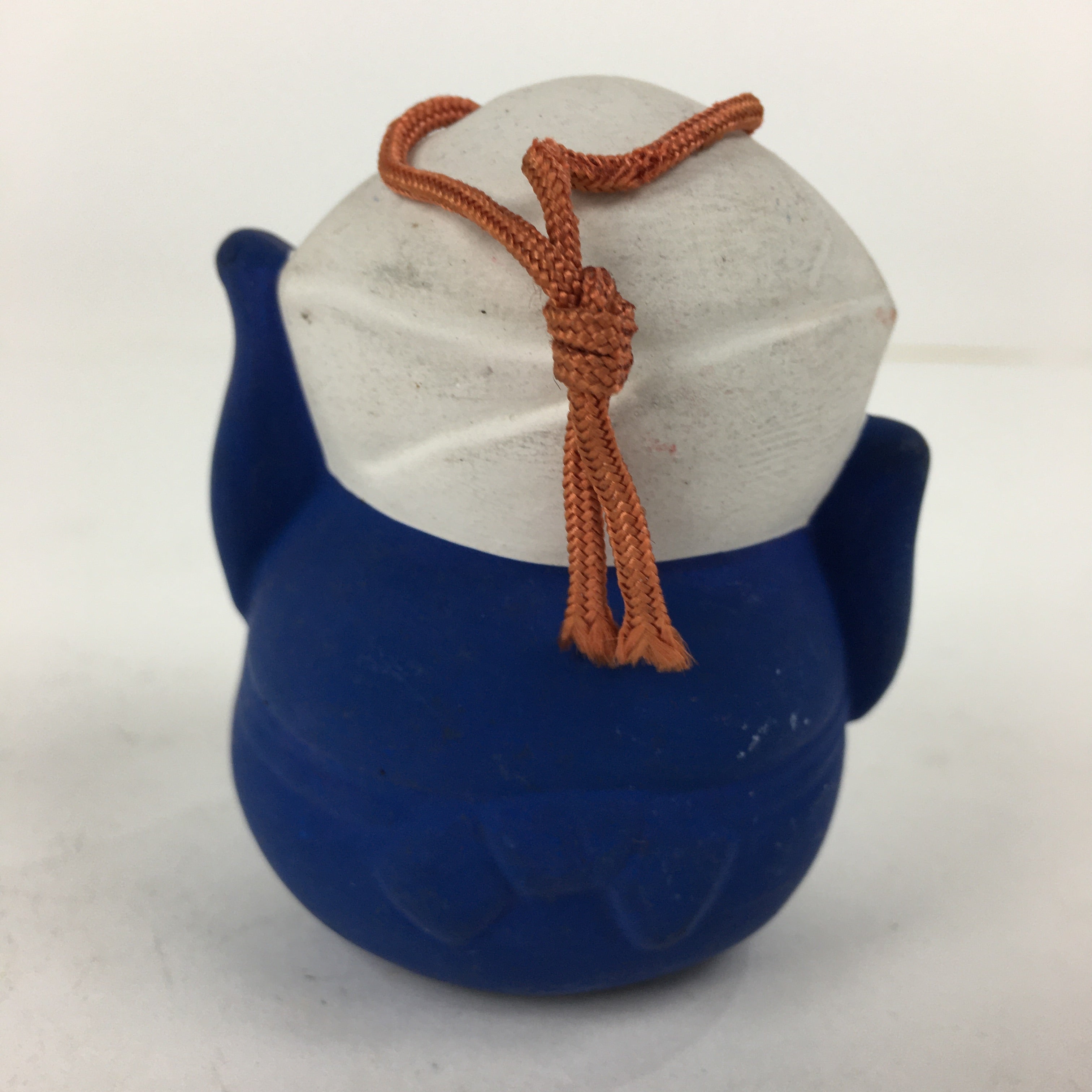 Japanese Clay Bell Dorei Vtg Ceramic Doll Amulet Otemoyan Lady DR364