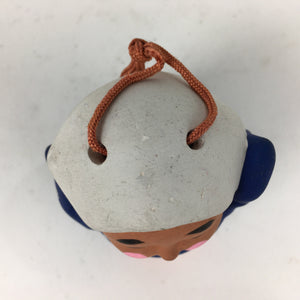 Japanese Clay Bell Dorei Vtg Ceramic Doll Amulet Otemoyan Lady DR364