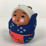 Japanese Clay Bell Dorei Vtg Ceramic Doll Amulet Otemoyan Lady DR364