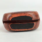 Japanese Clay Bell Dorei Vtg Ceramic Doll Amulet Poetry Brown DR389