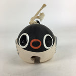 Japanese Clay Bell Dorei Vtg Ceramic Doll Amulet Puffer Fish Black DR386