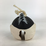 Japanese Clay Bell Dorei Vtg Ceramic Doll Amulet Puffer Fish Black DR386