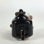 Japanese Clay Bell Dorei Vtg Ceramic Doll Amulet Square Brown DR388