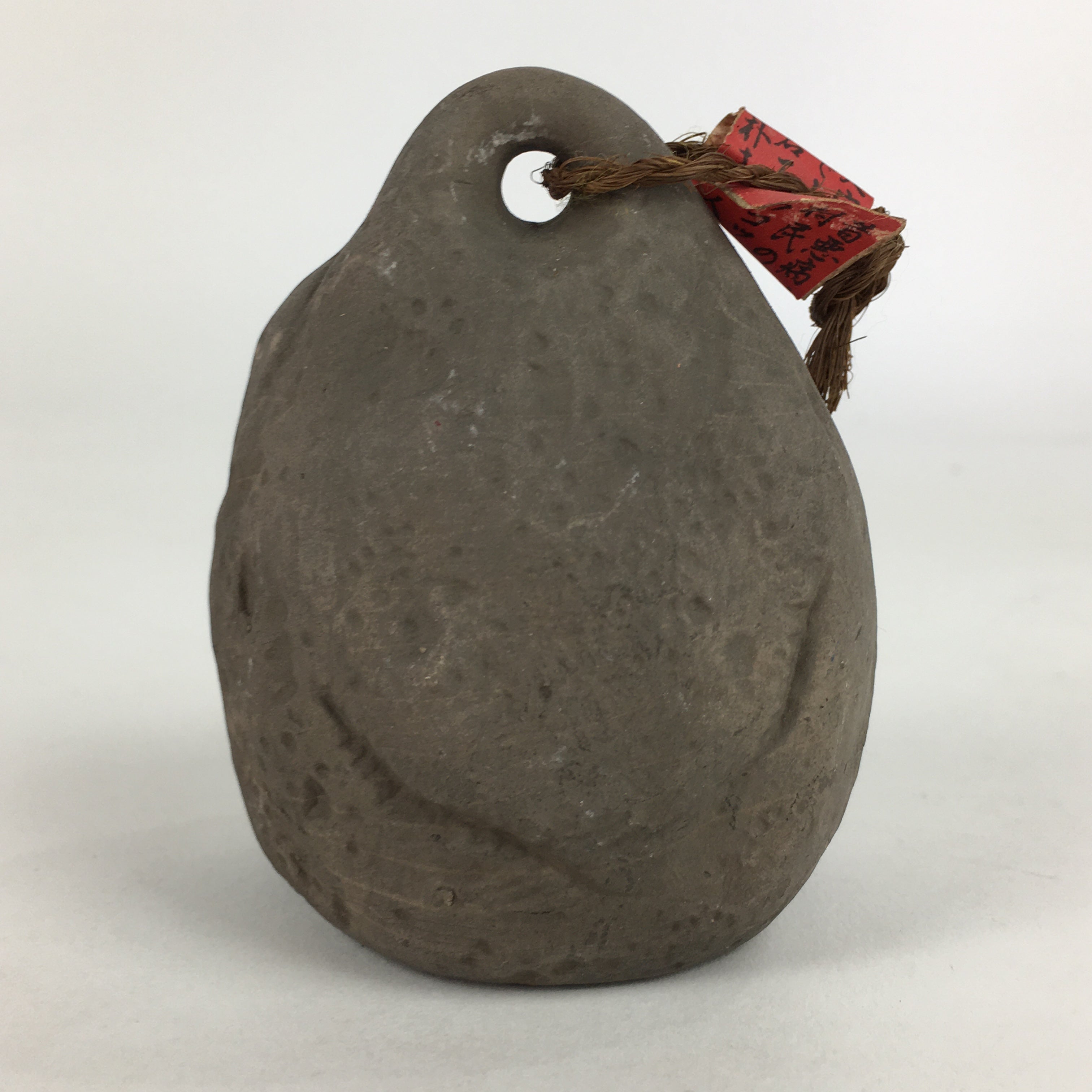 Japanese Clay Bell Dorei Vtg Ceramic Doll Amulet Stone Statue Man Woman DR396