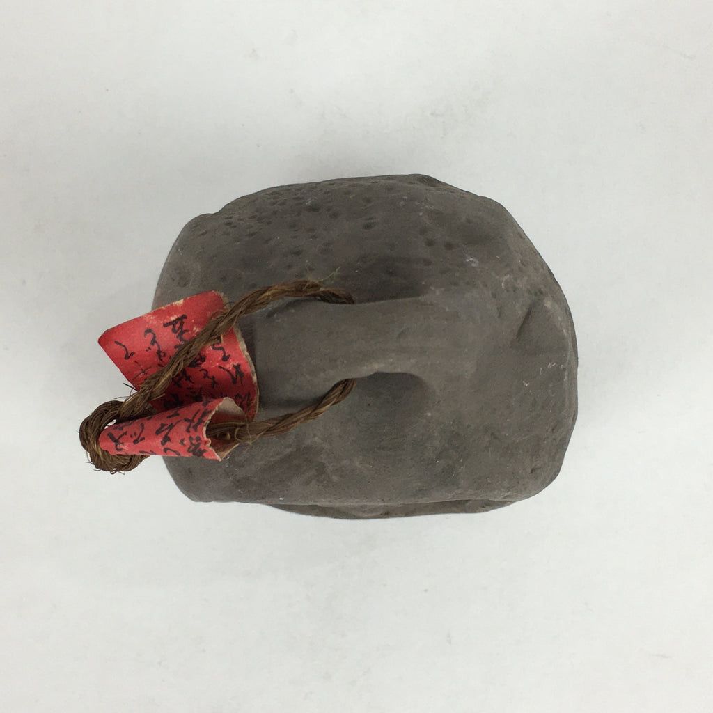 Japanese Clay Bell Dorei Vtg Ceramic Doll Amulet Stone Statue Man Woman DR396