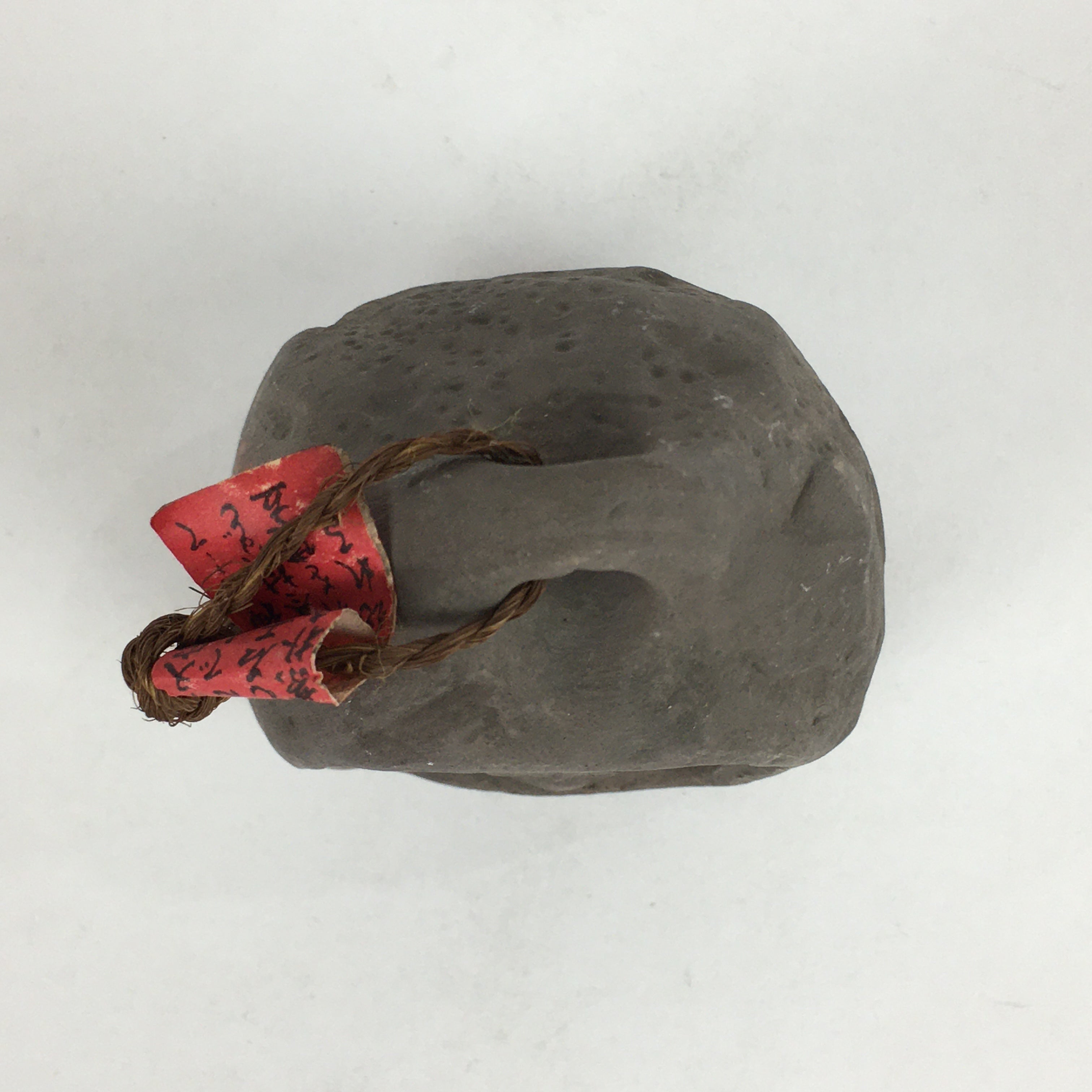 Japanese Clay Bell Dorei Vtg Ceramic Doll Amulet Stone Statue Man Woman DR396