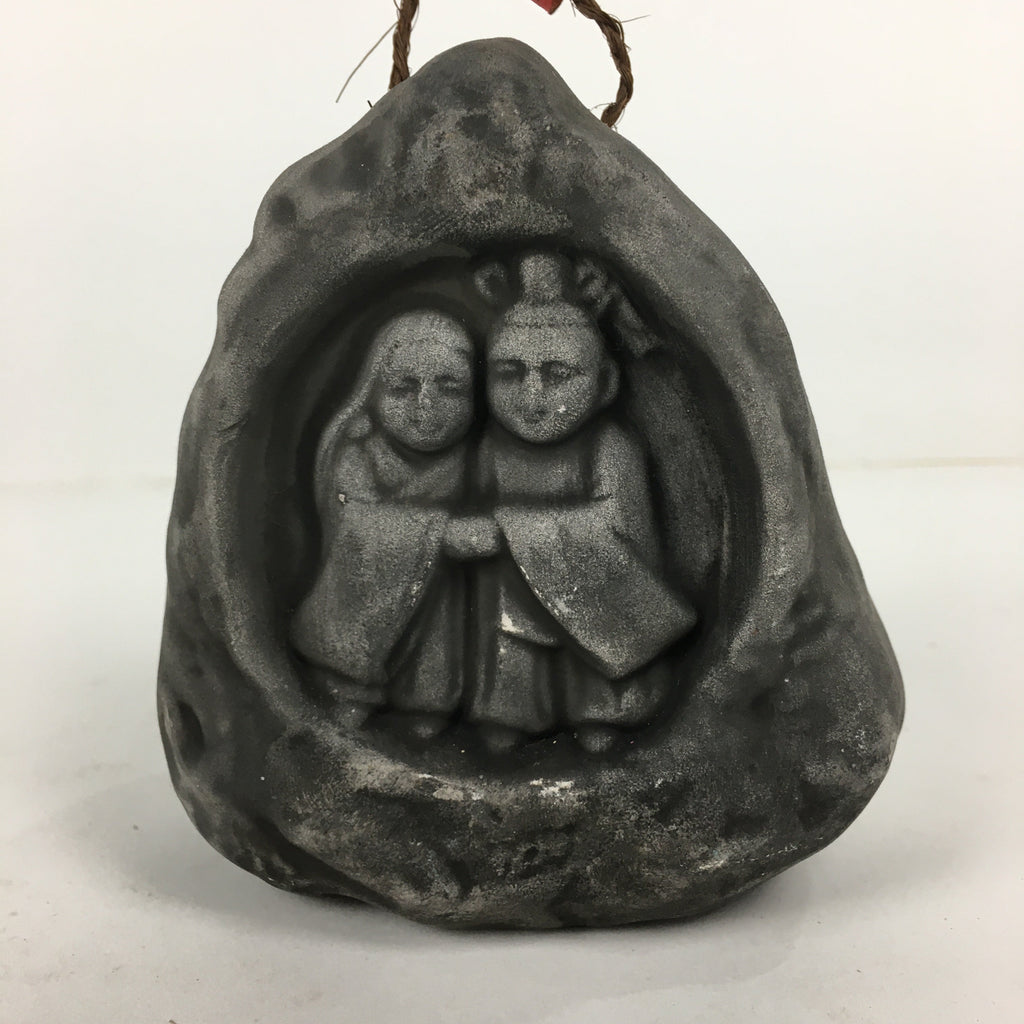Japanese Clay Bell Dorei Vtg Ceramic Doll Amulet Stone Statues Man Woman DR334
