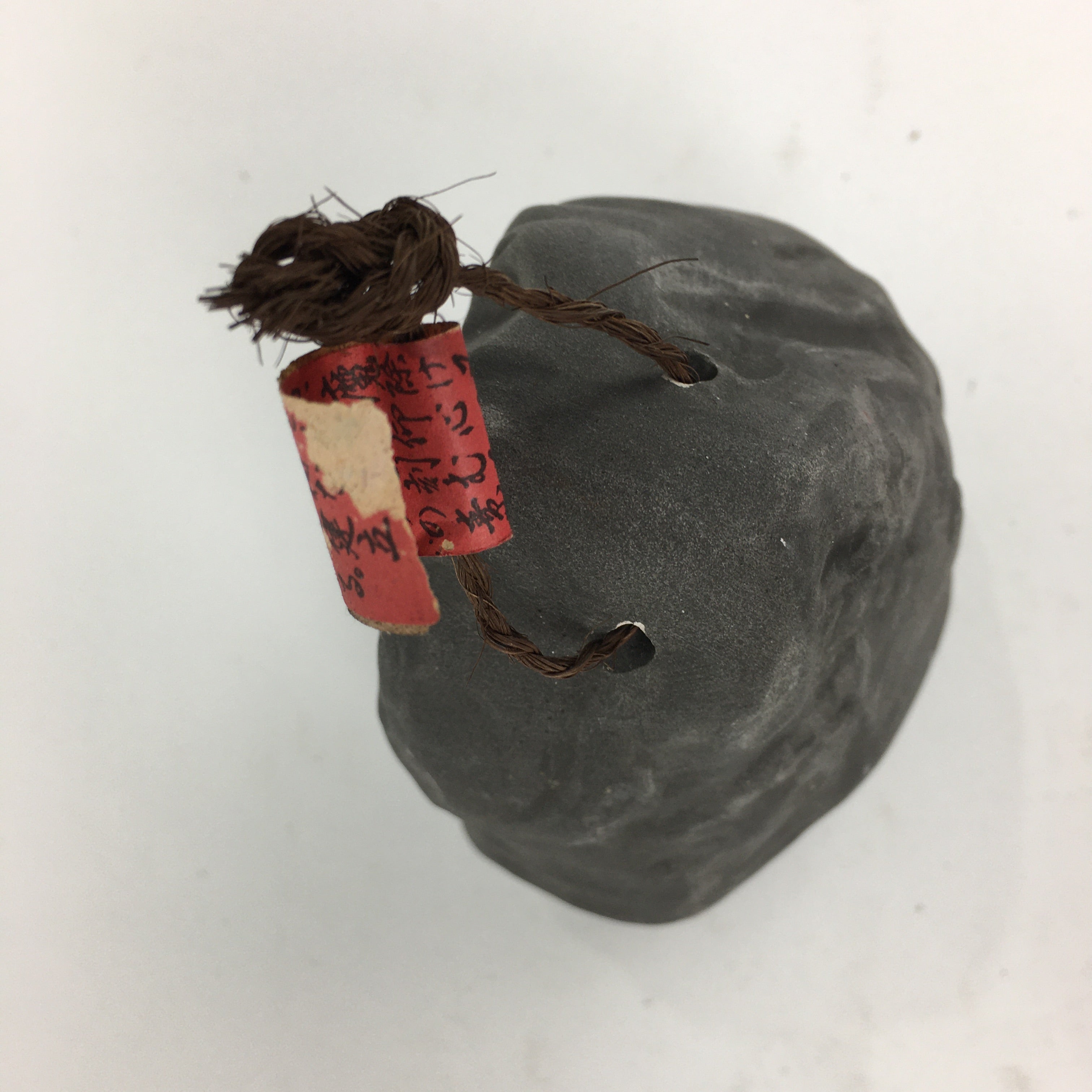 Japanese Clay Bell Dorei Vtg Ceramic Doll Amulet Stone Statues Man Woman DR334