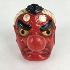 Japanese Clay Bell Dorei Vtg Ceramic Doll Amulet Tengu Long‐nosed Goblin DR378