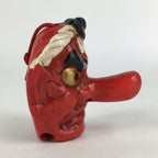 Japanese Clay Bell Dorei Vtg Ceramic Doll Amulet Tengu Long‐nosed Goblin DR378
