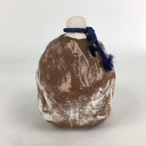Japanese Clay Bell Dorei Vtg Ceramic Doll Amulet Zodiac Boar Brown DR374