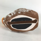Japanese Clay Bell Dorei Vtg Ceramic Doll Amulet Zodiac Boar Brown DR374