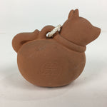 Japanese Clay Bell Dorei Vtg Ceramic Doll Amulet Zodiac Brown Dog DR346