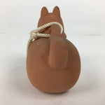 Japanese Clay Bell Dorei Vtg Ceramic Doll Amulet Zodiac Brown Dog DR346