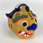Japanese Clay Bell Dorei Vtg Ceramic Doll Amulet Zodiac Tiger Yellow DR372