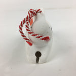 Japanese Clay Bell Dorei Vtg Ceramic Doll Amulet Zodiac White Rabbit DR341