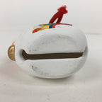 Japanese Clay Bell Dorei Vtg Ceramic Doll Amulet Zodiac White Sheep DR351