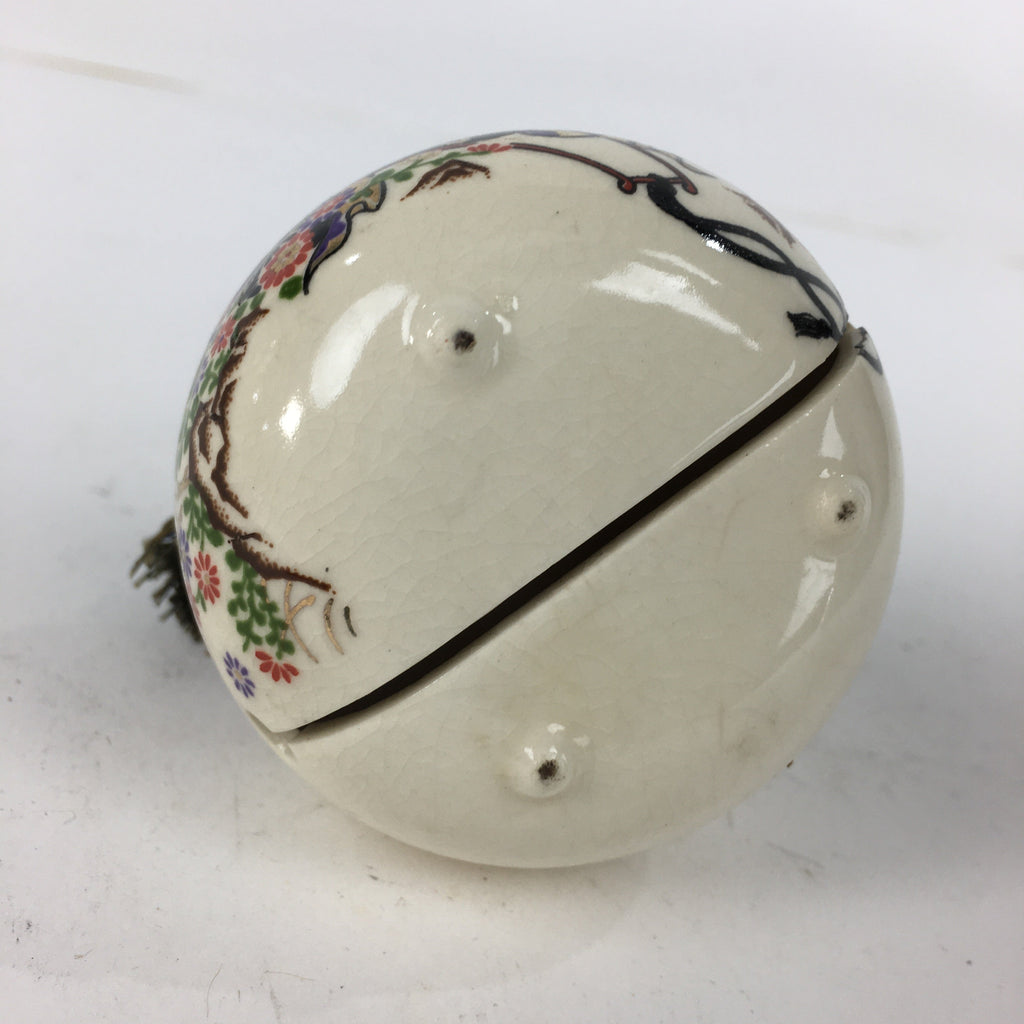 Japanese Clay Bell Dorei Vtg Ceramic Doll Rickshaw Flower Gourd Hyotan DR368