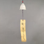 Japanese Clay Bell Vtg Ceramic White Hat Wind Chime DR330