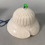 Japanese Clay Bell Vtg Ceramic White Wind Chime Dorei Buddhist Hat DR329