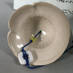 Japanese Clay Bell Vtg Ceramic White Wind Chime Dorei Buddhist Hat DR329