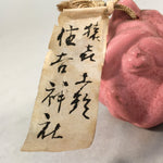 Japanese Clay Bell Vtg Dorei Ceramic Doll 3 Wise Monkeys Shrine DR326