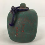 Japanese Clay Bell Vtg Dorei Ceramic Doll Amulet Demon Temple Red Green DR347