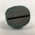 Japanese Clay Bell Vtg Dorei Ceramic Doll Amulet Demon Temple Red Green DR347