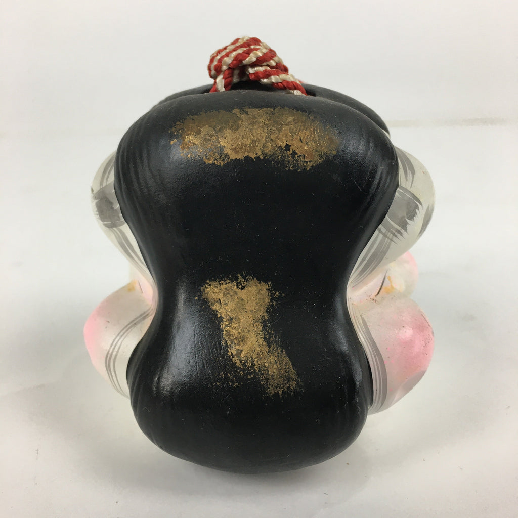 Japanese Clay Bell Vtg Dorei Ceramic Doll Amulet Double faced Front Back DR343
