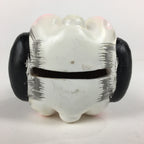 Japanese Clay Bell Vtg Dorei Ceramic Doll Amulet Double faced Front Back DR343